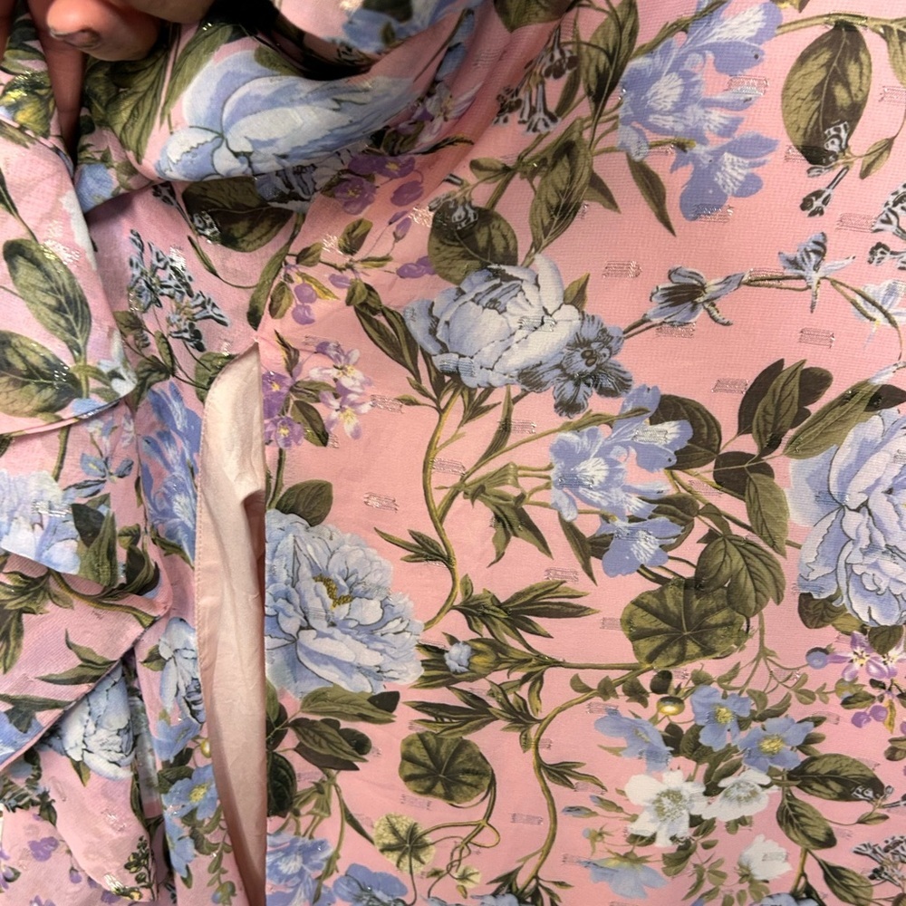 Eliza J Pink Floral Long Sleeve Maxi Dress - Picture 7 of 9